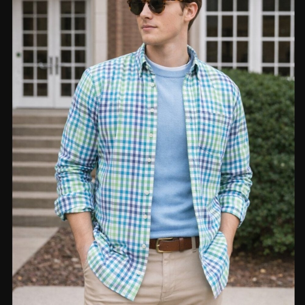 Vintage John Bartlett Button-Up Plaid Shirt S Retro Prep Y2K Indie Sleaze